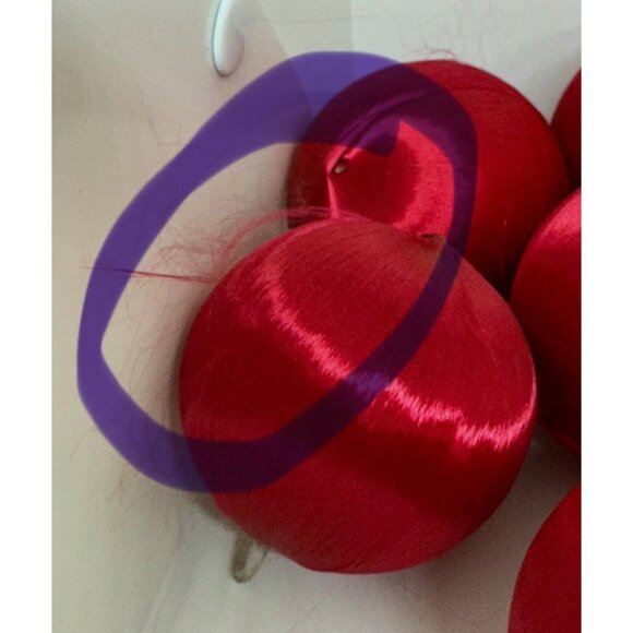 VTG Red Satin Christmas Ball Ornaments Lot Unbreakable 2" Retro Holiday Decor - Picture 2 of 10